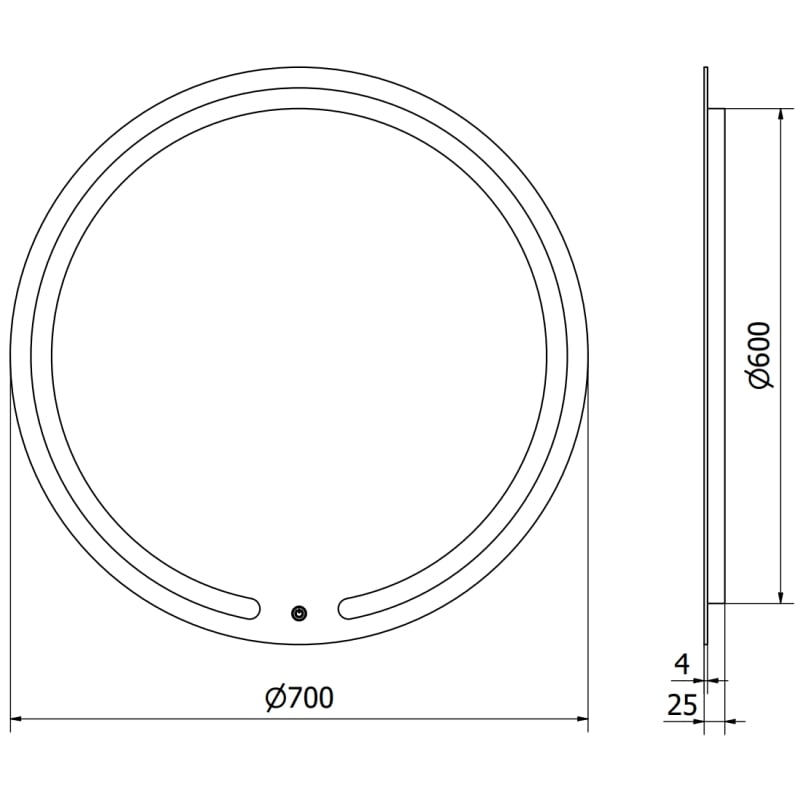 Mexen Rose verlichte badkamer spiegel, rond 70 cm, LED 6000K, anti-condens - 9810-070-070-611-00