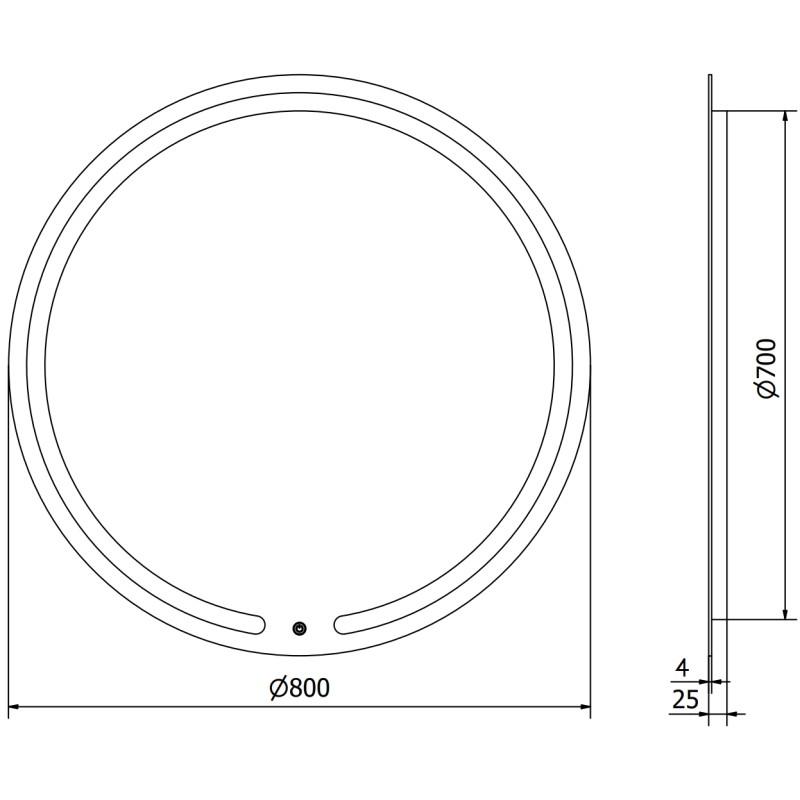 Mexen Rose beleuchteter Badezimmerspiegel, rund 80 cm, LED 6000K, Antibeschlag - 9810-080-080-611-00