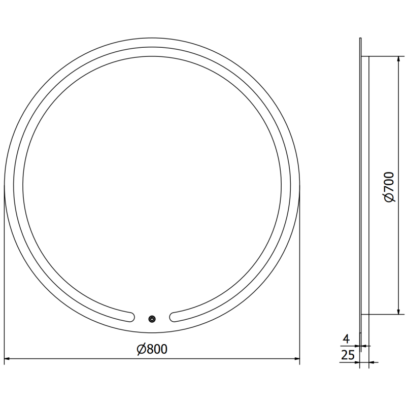 Mexen Rose ronde spiegel voor badkamer, verlicht, 80 cm, LED 6000K, anti-condens - 9810-080-080-611-00