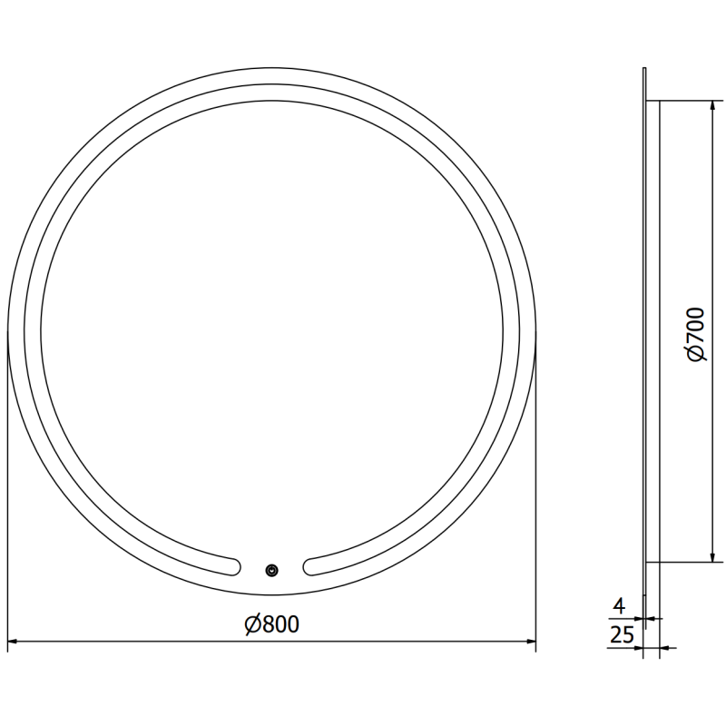 Mexen Rose vannas istabas spogulis ar apgaismojumu, apaļš 80 cm, LED 6000K, pret miglu - 9810-080-080-611-00