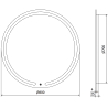 Mexen Rose beleuchteter Badezimmer-Spiegel, rund 80 cm, LED 6000K, Antibeschlag - 9810-080-080-611-00
