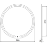 Mexen Rose beleuchteter, runder Badezimmerspiegel 80 cm, LED 6000K, Antibeschlag - 9810-080-080-611-00