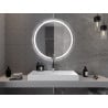 Mexen Rose illuminated bathroom mirror, round 90 cm, LED 6000K, anti-fog - 9810-090-090-611-00