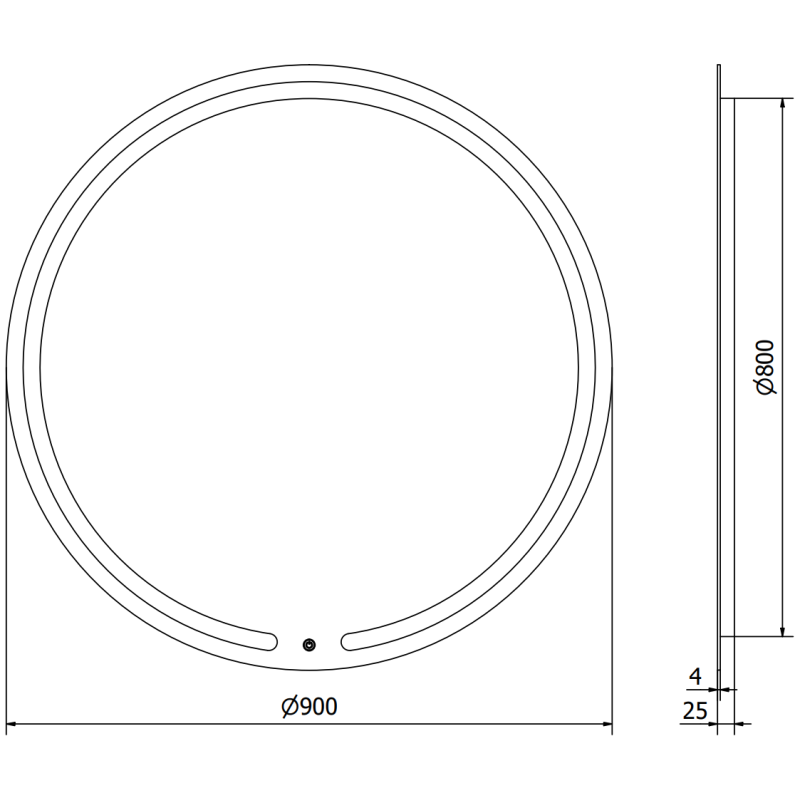 Mexen Rose beleuchteter Badspiegel, rund 90 cm, LED 6000K, Antibeschlag - 9810-090-090-611-00