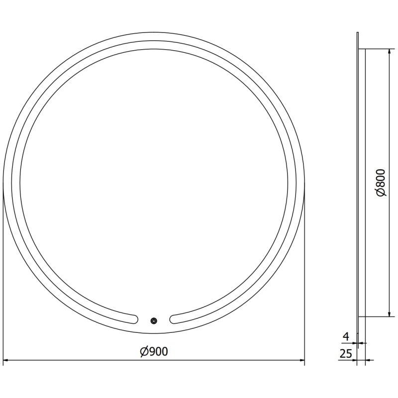 Mexen Rose espejo de baño iluminado, redondo 90 cm, LED 6000K, antivaho - 9810-090-090-611-00