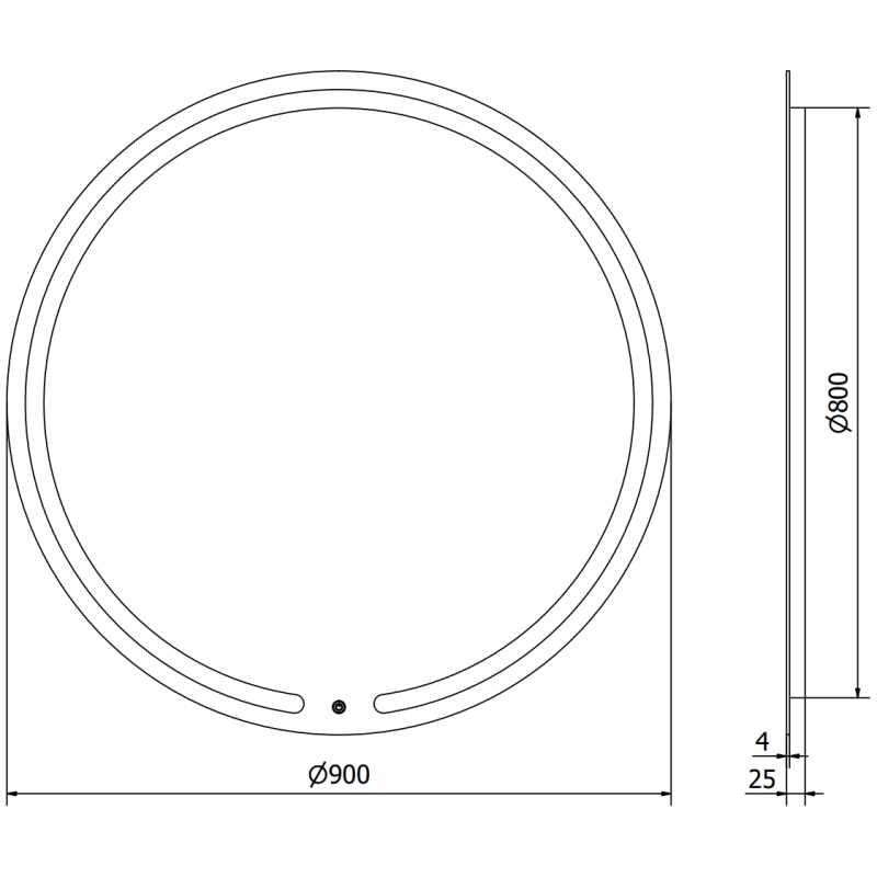 Mexen Rose kreesche Buedzëmmer-Spigel, beliicht ronn 90 cm, LED 6000K, Antibeschlag - 9810-090-090-611-00