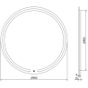 Mexen Rose beleuchteter Badezimmerspiegel, rund 90 cm, LED 6000K, Antibeschlag - 9810-090-090-611-00