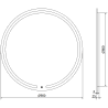Mexen Rose verlichte ronde badkamer spiegel 90 cm, LED 6000K, anti-condens - 9810-090-090-611-00