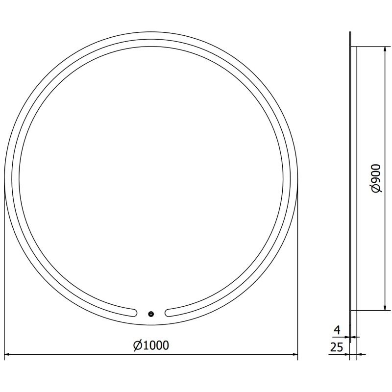 Mexen Rose beleuchteter, runder Badezimmerspiegel 100 cm, LED 6000K, Antibeschlag - 9810-100-100-611-00