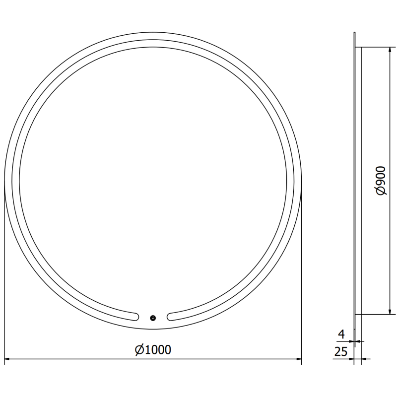 Mexen Rose ronde badkamer spiegel met verlichting, 100 cm, LED 6000K, anti-condens - 9810-100-100-611-00