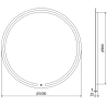 Mexen Rose ronde badkamer spiegel met verlichting, 100 cm, LED 6000K, anti-condens - 9810-100-100-611-00