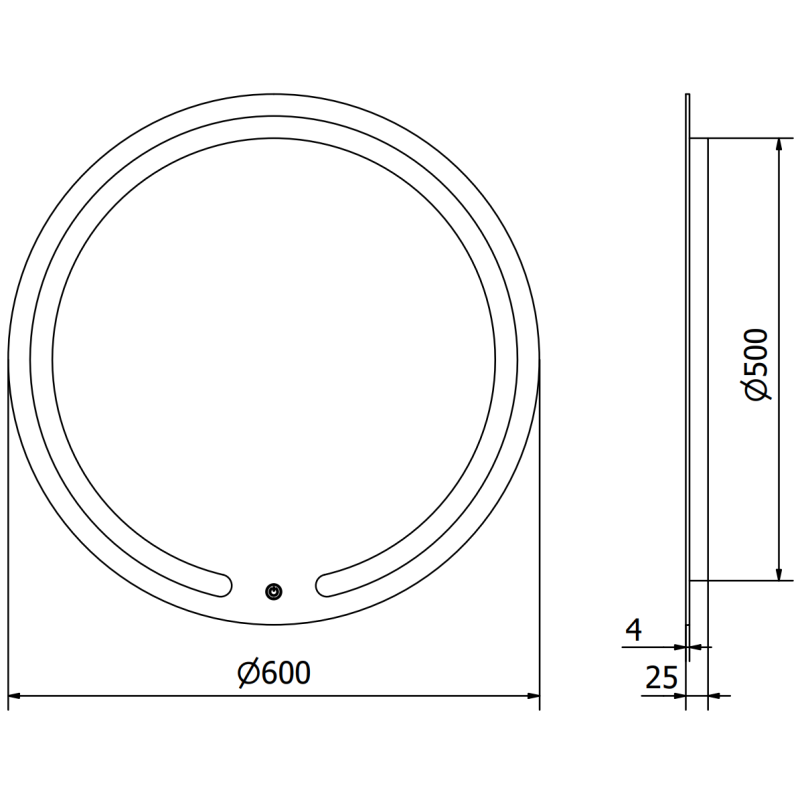 Mexen Rose miroir de salle de bains éclairé, rond 60 cm, LED 6000K, anti-buée - 9810-060-060-611-00