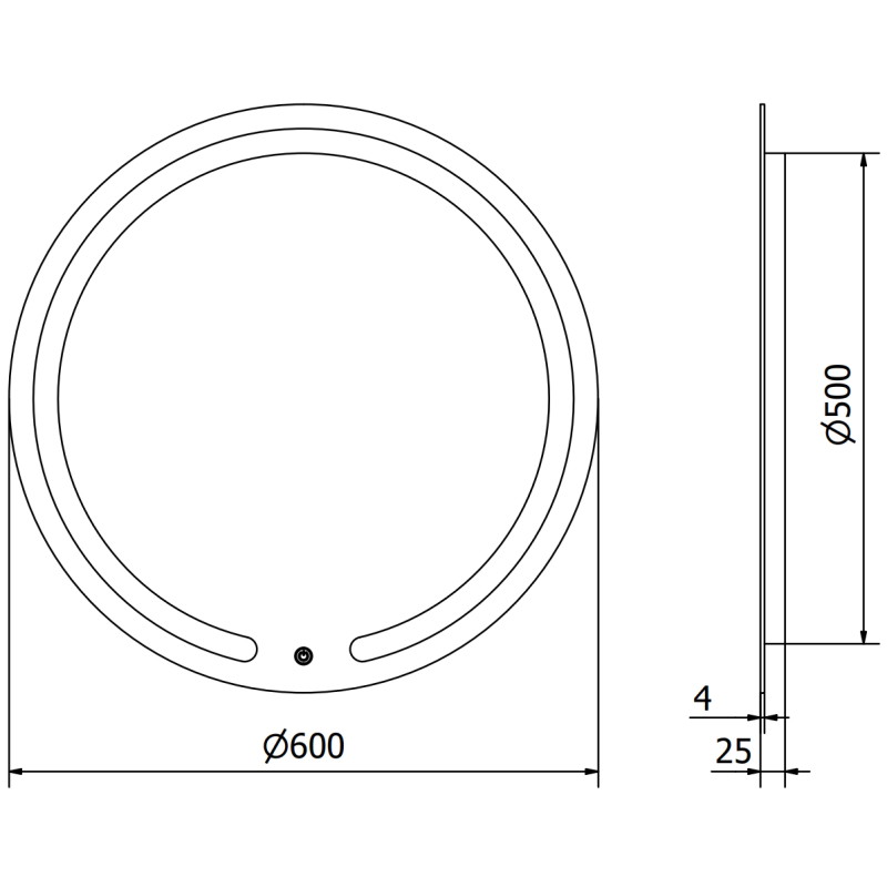 Mexen Rose verlichte ronde badkamerspiegel, 60 cm, LED 6000K, anti-condens - 9810-060-060-611-00