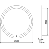 Mexen Rose miroir de salle de bains éclairé, rond 60 cm, LED 6000K, anti-buée - 9810-060-060-611-00