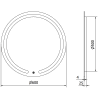 Mexen Rose verlichte ronde badkamerspiegel, 60 cm, LED 6000K, anti-condens - 9810-060-060-611-00