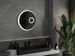 Mexen Ella specchio da bagno illuminato con specchio cosmetico, rotondo 60 cm, LED 6000K, antiappannante - 9811-060-060-611-00