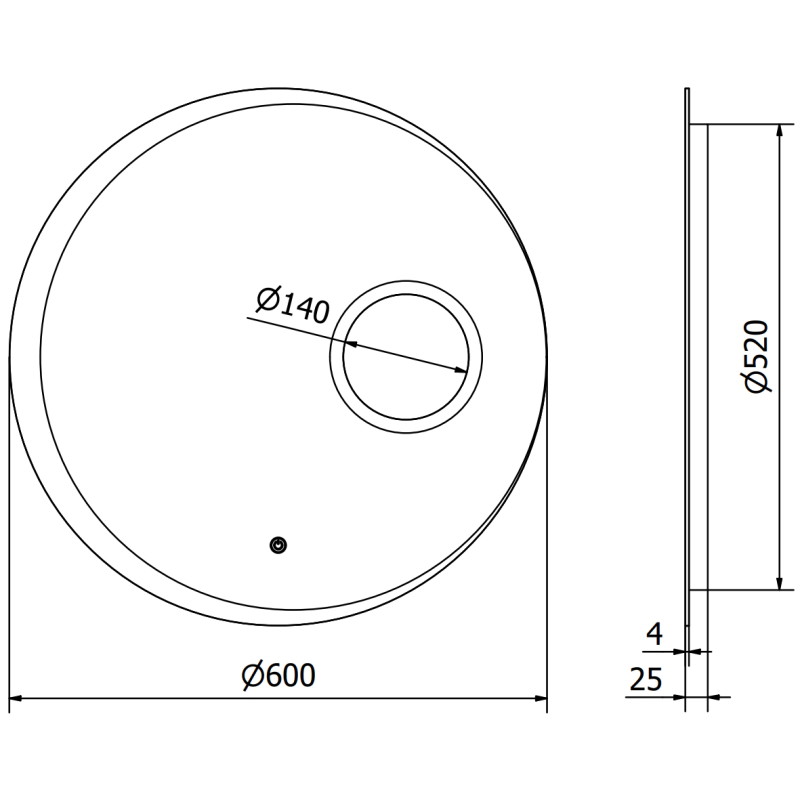 Mexen Ella osvijetljeno kupaonsko ogledalo s kozmetičkim zrcalom, okruglo 60 cm, LED 6000K, protiv magljenja