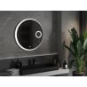 Mexen Ella verlicht badkamer spiegel met cosmetica spiegel, rond 80 cm, LED 6000K, anti-condens - 9811-080-080-611-00