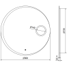 Mexen Ella miroir de salle de bains éclairé avec miroir cosmétique, rond 80 cm, LED 6000K, antibuée - 9811-080-080-611-00