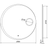 Mexen Ella verlicht badkamer spiegel met cosmetica spiegel, rond 80 cm, LED 6000K, anti-condens - 9811-080-080-611-00