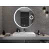 Mexen Ella specchio da bagno illuminato con specchietto cosmetico, rotondo 100 cm, LED 6000K, antinebbia - 9811-100-100-611-00