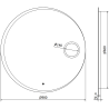 Mexen Ella beleuchteter Badezimmerspiegel mit Kosmetikspiegel, rund 100 cm, LED 6000K, Antibeschlag - 9811-100-100-611-00