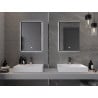 Mexen Erma osvijetljeno kupaonsko ogledalo 50 x 70 cm, LED 6000K, protiv magle, crni okvir - 9814-050-070-611-70