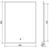 Mexen Erma espejo de baño iluminado 60 x 80 cm, LED 6000K, antivaho, marco negro - 9814-060-080-611-70