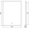 Mexen Erma verlichte badkamerspiegel 60 x 80 cm, LED 6000K, anti-condens, zwarte lijst - 9814-060-080-611-70