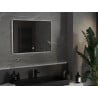 Mexen Erma espejo de baño retroiluminado 80 x 60 cm, LED 6000K, antivaho, marco negro - 9814-080-060-611-70