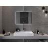 Mexen Erma espejo de baño iluminado 80 x 60 cm, LED 6000K, anti-vaho, marco negro - 9814-080-060-611-70