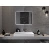 Mexen Erma espejo de baño retroiluminado 80 x 60 cm, LED 6000K, antivaho, marco negro - 9814-080-060-611-70