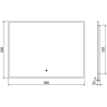 Mexen Erma espejo de baño retroiluminado 80 x 60 cm, LED 6000K, antivaho, marco negro - 9814-080-060-611-70