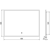 Mexen Erma miroir de salle de bain rétroéclairé 80 x 60 cm, LED 6000K, anti-buée, cadre noir - 9814-080-060-611-70