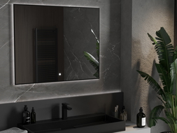 Mexen Erma badkamer spiegel verlicht 100 x 80 cm, LED 6000K, anti-condens, zwarte frame - 9814-100-080-611-70