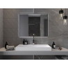 Mexen Erma espejo de baño iluminado 100 x 80 cm, LED 6000K, antivaho, marco negro - 9814-100-080-611-70