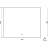 Mexen Erma espejo de baño retroiluminado 100 x 80 cm, LED 6000K, antivaho, marco negro - 9814-100-080-611-70