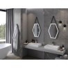 Mexen Orla espejo de baño iluminado 50 x 70 cm, LED 6000K, antivaho, marco negro - 9815-050-070-611-70