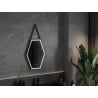Mexen Orla lustro łazienkowe podświetlane 50 x 70 cm, LED 6000K, antypara, rama czarna - 9815-050-070-611-70