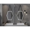 Mexen Orla miroir de salle de bain éclairé 60 x 80 cm, LED 6000K, antibuée, cadre noir - 9815-060-080-611-70