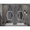 Mexen Orla miroir de salle de bains éclairé 60 x 80 cm, LED 6000K, antibuée, cadre noir - 9815-060-080-611-70