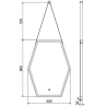 Mexen Orla miroir de salle de bains éclairé 60 x 80 cm, LED 6000K, antibuée, cadre noir - 9815-060-080-611-70
