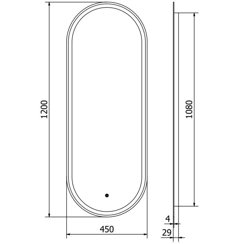 Mexen Bono espejo de baño iluminado 45 x 120 cm, LED 6000K, antivaho - 9816-045-120-611-00