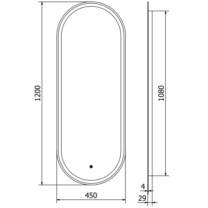 Mexen Bono verlicht badkamer spiegel 45 x 120 cm, LED 6000K, anti-condens - 9816-045-120-611-00