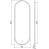Mexen Bono miroir de salle de bains éclairé 55 x 155 cm, LED 6000K, anti-buée - 9816-055-155-611-00