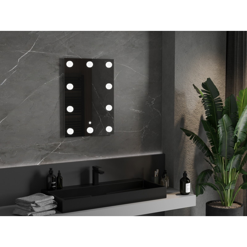 Mexen Dona espejo de baño iluminado 50 x 70 cm, LED 6000K, antivaho - 9818-050-070-611-00
