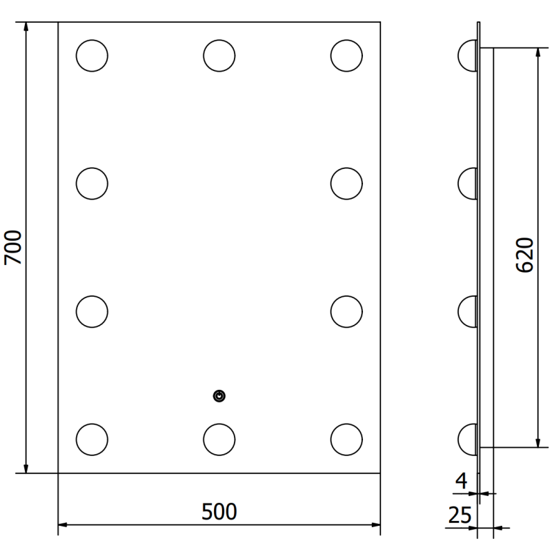 Mexen Dona badkamer spiegel verlicht 50 x 70 cm, LED 6000K, antidamp - 9818-050-070-611-00