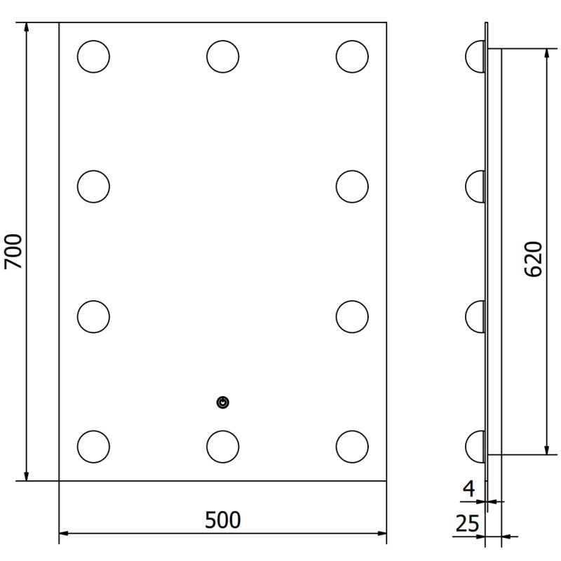 Mexen Dona verlicht badkamer spiegel 50 x 70 cm, LED 6000K, antivries - 9818-050-070-611-00