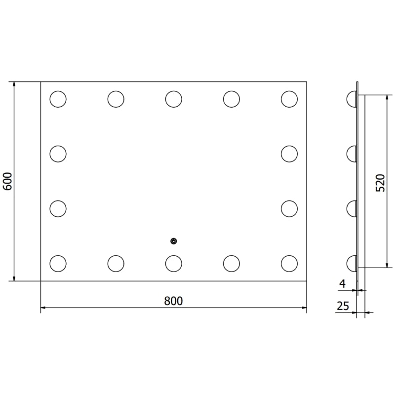 Mexen Dona lustro łazienkowe podświetlane 80 x 60 cm, LED 6000K, antypara - 9818-080-060-611-00