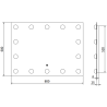 Mexen Dona miroir de salle de bain éclairé 80 x 60 cm, LED 6000K, antibuée - 9818-080-060-611-00